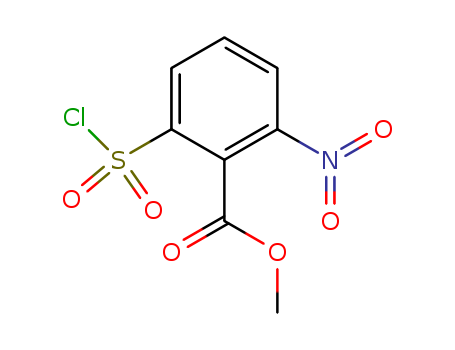 Molecular Structure of 104898-55-7 (Benzoic acid, 2-(chlorosulfonyl)-6-nitro-, methyl ester)