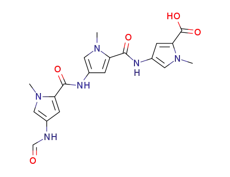 Molecular Structure of 77716-21-3 (4-({[4-({[4-(formylamino)-1-methyl-1H-pyrrol-2-yl]carbonyl}amino)-1-methyl-1H-pyrrol-2-yl]carbonyl}amino)-1-methyl-1H-pyrrole-2-carboxylic acid)