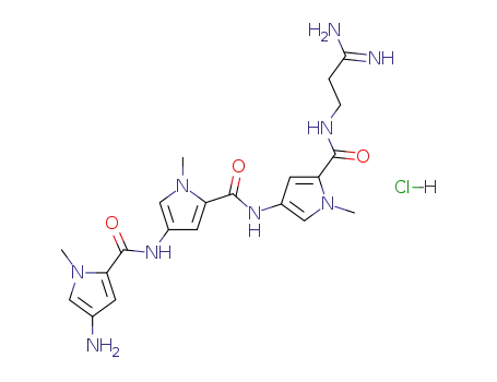 Molecular Structure of 3786-88-7 (4-amino-N-{5-[(5-{[(3Z)-3-amino-3-iminopropyl]carbamoyl}-1-methyl-1H-pyrrol-3-yl)carbamoyl]-1-methyl-1H-pyrrol-3-yl}-1-methyl-1H-pyrrole-2-carboxamide)