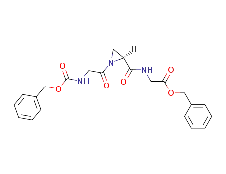 Molecular Structure of 72087-11-7 (Glycine, N-[(phenylmethoxy)carbonyl]glycyl-L-2-aziridinecarbonyl-,
phenylmethyl ester)