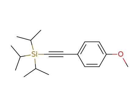 Molecular Structure of 144304-05-2 (Silane, [(4-methoxyphenyl)ethynyl]tris(1-methylethyl)-)