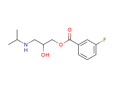 Molecular Structure of 90531-40-1 (Benzoic acid, 3-fluoro-, 2-hydroxy-3-[(1-methylethyl)amino]propyl ester)