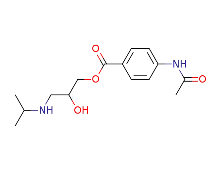 Molecular Structure of 83231-45-2 (Benzoic acid, 4-(acetylamino)-,
2-hydroxy-3-[(1-methylethyl)amino]propyl ester)
