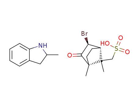 (+/-)-2-methyl-indoline; (1R)-3endo-bromo-2-oxo-(7antiC8)-bornane-8-sulfonate