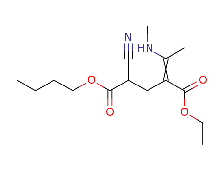 2-Cyano-4-[1-methylamino-eth-(E)-ylidene]-pentanedioic acid 1-butyl ester 5-ethyl ester