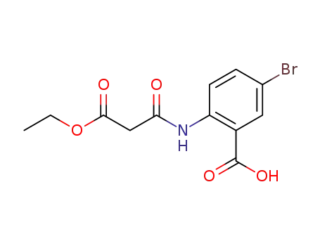 Molecular Structure of 113117-47-8 (Benzoic acid, 5-bromo-2-[(3-ethoxy-1,3-dioxopropyl)amino]-)
