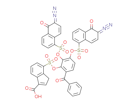 2-(3-carboxy-imdene-7-sulfonyl-oxy)-3,4-di(1,2-naphthoquinone-2-diazide-5-sulfonyl-oxy)-benzophenone