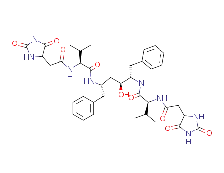 (S)-N-((1S,2S,4S)-1-Benzyl-4-{(S)-2-[2-(2,5-dioxo-imidazolidin-4-yl)-acetylamino]-3-methyl-butyrylamino}-2-hydroxy-5-phenyl-pentyl)-2-[2-(2,5-dioxo-imidazolidin-4-yl)-acetylamino]-3-methyl-butyramide