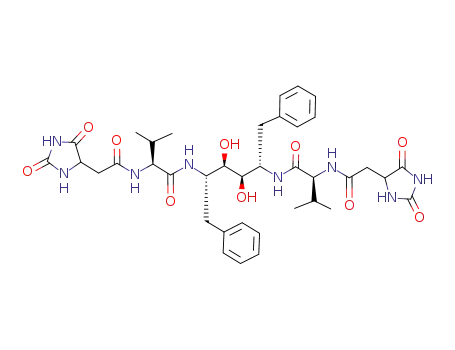 (S)-N-((1S,2R,3R,4S)-1-Benzyl-4-{(S)-2-[2-(2,5-dioxo-imidazolidin-4-yl)-acetylamino]-3-methyl-butyrylamino}-2,3-dihydroxy-5-phenyl-pentyl)-2-[2-(2,5-dioxo-imidazolidin-4-yl)-acetylamino]-3-methyl-butyramide