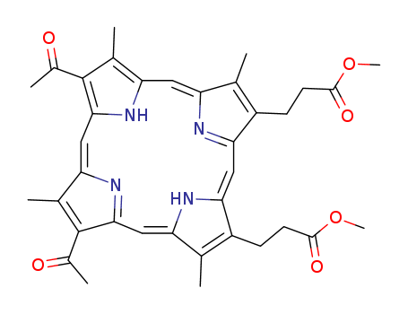 21H,23H-Porphine-2,18-dipropanoicacid, 7,12-diacetyl-3,8,13,17-tetramethyl-, 2,18-dimethyl ester