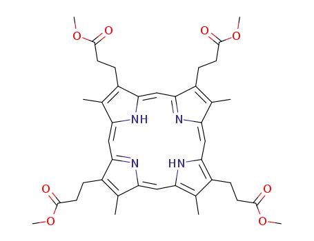 Molecular Structure of 13306-30-4 (3,8,12,17-Tetramethyl-21H,23H-porphyrin-2,7,13,18-tetrapropionic acid tetramethyl ester)