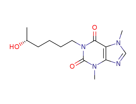 Molecular Structure of 100324-81-0 (1-(5-hydroxyhexyl)-3,7-dimethyl-purine-2,6-dione)