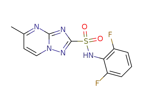 Molecular Structure of 98967-40-9 ([1,2,4]Triazolo[1,5-a]pyrimidine-2-sulfonamide,N-(2,6-difluorophenyl)-5-methyl-)