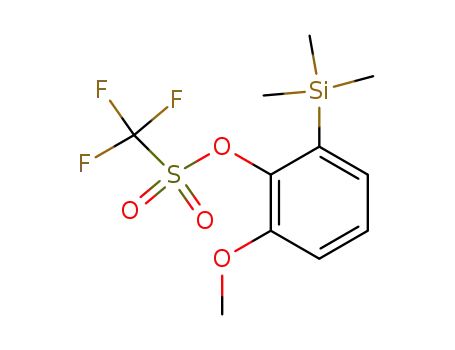 Molecular Structure of 881009-83-2 (Methanesulfonic acid, trifluoro-, 2-methoxy-6-(trimethylsilyl)phenyl ester)