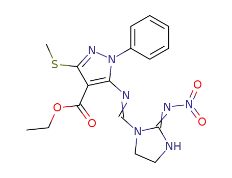 1-[(4-ethoxycarbonyl-3-methylthio-1-phenyl)pyrazol-5-yl]iminomethyl-2-nitroiminoimidazolidine
