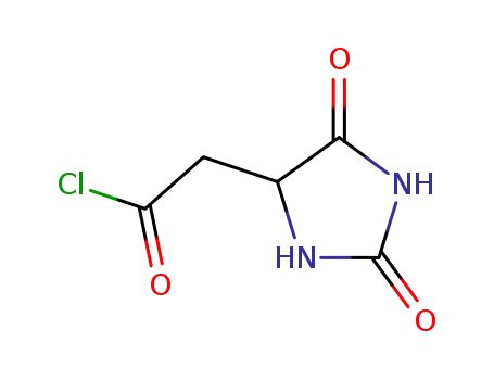 Molecular Structure of 51876-11-0 (HYDANTOIN-5-ACETYL CHLORIDE, 95)