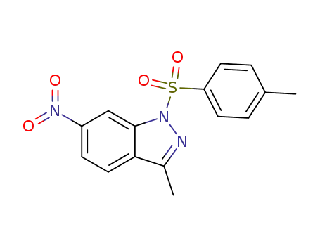 Molecular Structure of 62271-21-0 (1H-Indazole, 3-methyl-1-[(4-methylphenyl)sulfonyl]-6-nitro-)