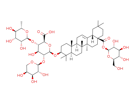 3-O-{α-L-rhamnopyranosyl-(1->4)-[α-L-arabinopyranosyl-(1->2)]-β-D-glucuronopyranosyl}oleanolic acid 28-O-β-D-glucopyranosyl ester