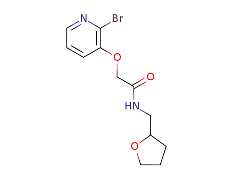 Molecular Structure of 596808-02-5 (Acetamide,
2-[(2-bromo-3-pyridinyl)oxy]-N-[(tetrahydro-2-furanyl)methyl]-)