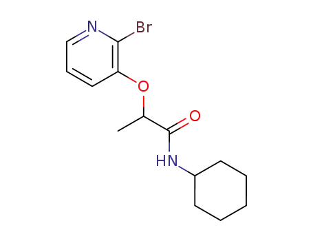 Molecular Structure of 596808-05-8 (Propanamide, 2-[(2-bromo-3-pyridinyl)oxy]-N-cyclohexyl-)