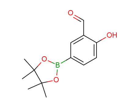 Molecular Structure of 620595-36-0 (2-Hydroxy-5-(4,4,5,5-tetramethyl-1,3,2-dioxaborolan-2-yl)-benzaldehyde)