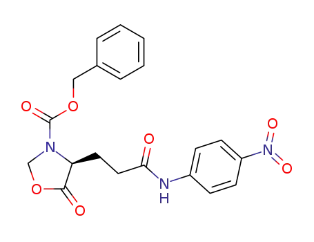 Molecular Structure of 848215-13-4 (3-Oxazolidinecarboxylic acid,
4-[3-[(4-nitrophenyl)amino]-3-oxopropyl]-5-oxo-, phenylmethyl ester,
(4S)-)