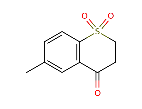 Molecular Structure of 56605-49-3 (4H-1-Benzothiopyran-4-one, 2,3-dihydro-6-methyl-, 1,1-dioxide)