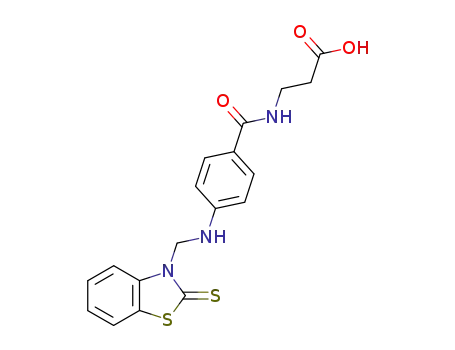 Molecular Structure of 67726-34-5 (b-Alanine, N-[4-[[(2-thioxo-3(2H)-benzothiazolyl)methyl]amino]benzoyl]-)