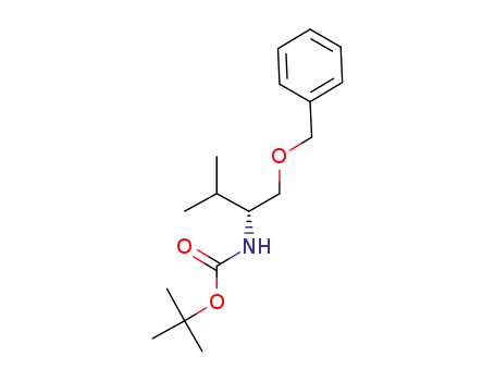 Molecular Structure of 144570-06-9 (Carbamic acid, [2-methyl-1-[(phenylmethoxy)methyl]propyl]-,
1,1-dimethylethyl ester, (R)-)