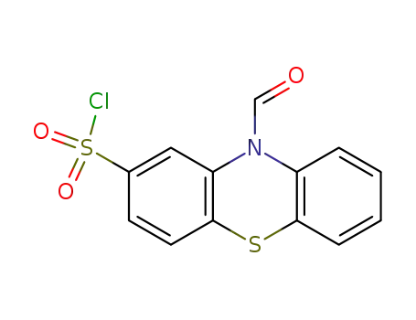 Molecular Structure of 139086-07-0 (10H-Phenothiazine-2-sulfonyl chloride, 10-formyl-)