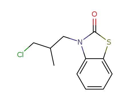 Molecular Structure of 509148-17-8 (2(3H)-Benzothiazolone, 3-(3-chloro-2-methylpropyl)-)