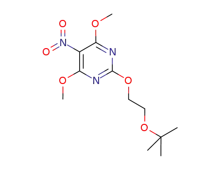 Molecular Structure of 918444-85-6 (Pyrimidine, 2-[2-(1,1-dimethylethoxy)ethoxy]-4,6-dimethoxy-5-nitro-)