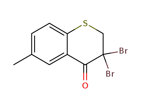 Molecular Structure of 67580-55-6 (4H-1-Benzothiopyran-4-one, 3,3-dibromo-2,3-dihydro-6-methyl-)