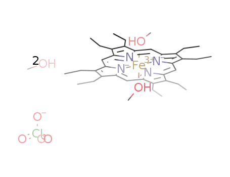bis(methanol-O)(2,3,7,8,12,13,17,18-octaethylporphyrinato-N,N',N'',N''')iron(III) perchlorate bis(methanol) solvate