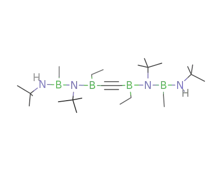 Molecular Structure of 110472-67-8 (4,9-Diaza-3,5,8,10-tetraboradodec-6-yne-3,10-diamine,
N,N',4,9-tetrakis(1,1-dimethylethyl)-5,8-diethyl-)