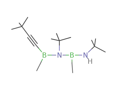 Molecular Structure of 110472-68-9 (Boranediamine,
N-[(3,3-dimethyl-1-butynyl)ethylboryl]-N,N'-bis(1,1-dimethylethyl)-1-ethyl-)