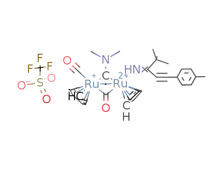 [diruthenium(μ-CN(Me)2)(μ-CO)(CO)(NHCCMe3CC(p-tolyl))(Cp)2]CF3SO3