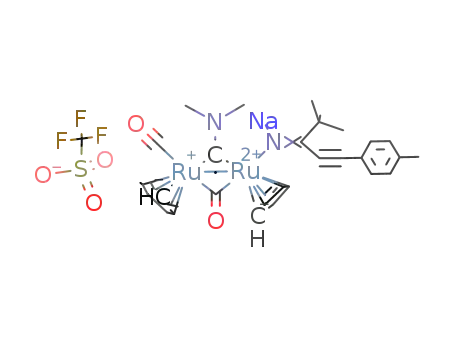 [diruthenium(μ-CN(Me)2)(μ-CO)(CO)(NNaCCMe3CC(p-tolyl))(Cp)2]CF3SO3
