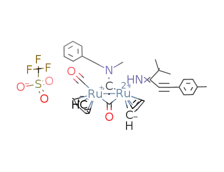 [diruthenium(μ-CN(Me)(benzyl))(μ-CO)(CO)(NHCCMe3CC(p-tolyl))(Cp)2]CF3SO3