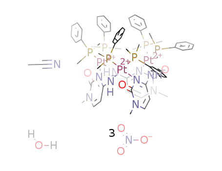 cis-[(PMe2Ph)2Pt(1-methylcytosinate-N(3),N(4)(1-))]3(NO3)3*H2O*(acetonitrile)