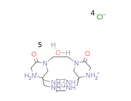 (Cu(C(N2C4H10)2C(NH2CH2CONCH2CH2)2))(4+)*4Cl(1-)*5H2O=(Cu(C(N2C4H10)2C(NH2CH2CONCH2CH2)2))Cl4*5H2O