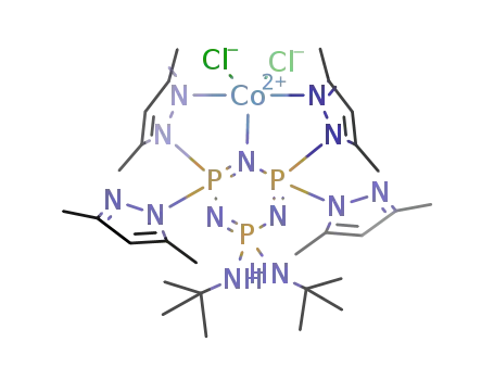 dichloro[2,2-di-tert-butylamino-4,4,6,6-tetrakis(3,5-dimethylpyrazolyl)cyclotriphosphazene]cobalt(II)