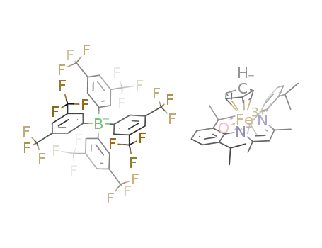 [((2,6-diisopropylphenyl-NC(Me))2CH)Fe(III)(η5-cyclopentadienyl)(CO)][B(C6H3(CF3)2-3,5)4]