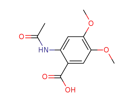 Molecular Structure of 145352-75-6 (2-(ACETYLAMINO)-4,5-DIMETHOXYBENZOIC ACID)