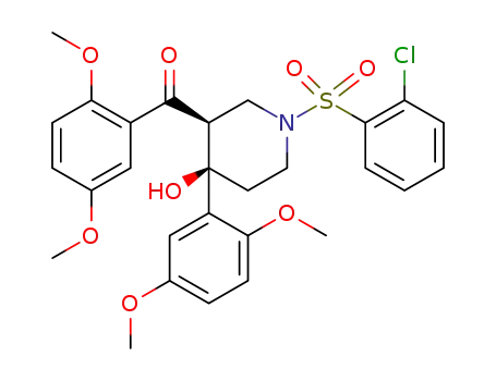 (1-(2-chlorophenylsulfonyl)-4-(2,5-dimethoxyphenyl)-4-hydroxypiperidin-3-yl)(2,5-dimethoxyphenyl)methanone