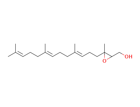 Molecular Structure of 500996-28-1 (Oxiranemethanol,
3-methyl-3-[(3E,7E)-4,8,12-trimethyl-3,7,11-tridecatrienyl]-)