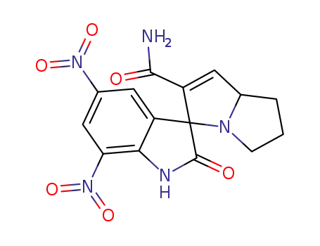 5,7-dinitro-2-oxo-5',6',7',7a'-tetrahydrospiro[indoline-3,3'-pyrrolizine]-2'-carboxamide
