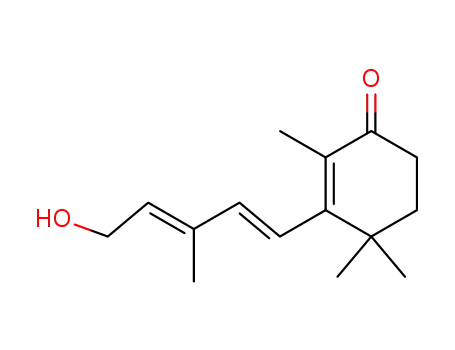 Molecular Structure of 29538-78-1 ((2E,4E)-3-Methyl-5-(2,6,6-trimethyl-3-oxo-1-cyclohexenyl)-2,4-pentadiene-1-ol)