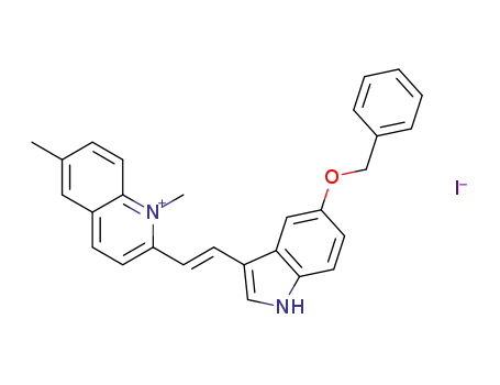 3-[2-(1,6-Dimethyl-quinolium-2-yl)-vinyl]-1H-5-benzyloxy-indole iodide