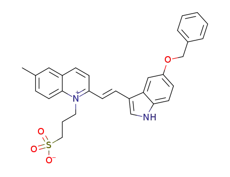 3-[2-(1-propanesulfonate-quinolium-2-yl)-vinyl]-1H-5-benzyloxy-indole
